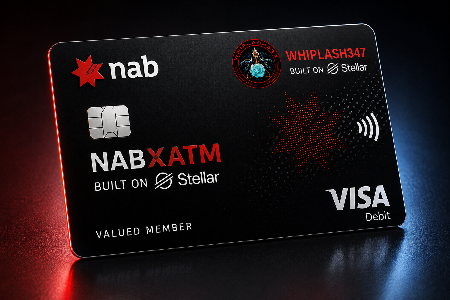 WHIPLASH347 ATM token and card